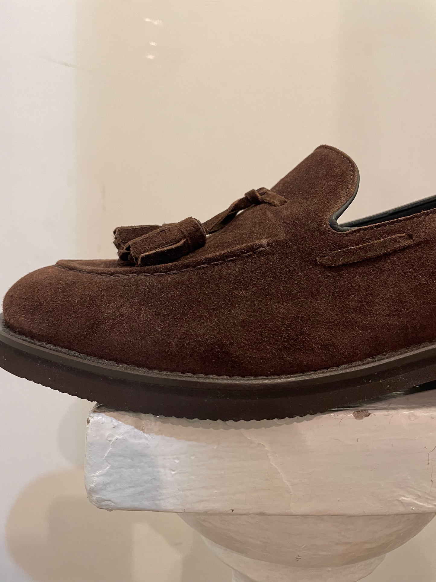 Seboy’s mocassino in camoscio con nappine testa di moro 3107 AS GUMLITE NICOTINA