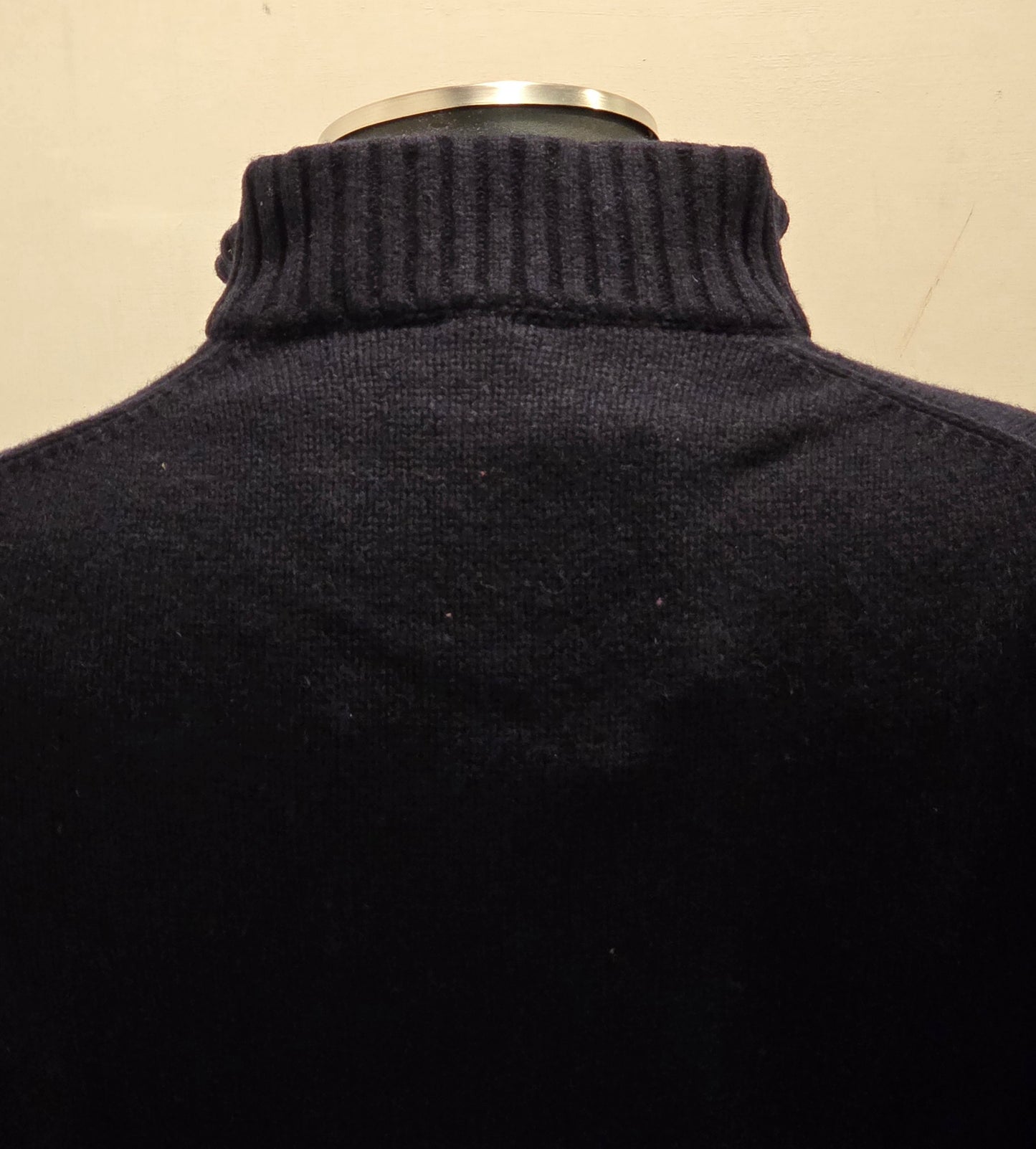 MAGLIONE RE-BRANDED IN CASHEMERE CON ZIP COLOR BLU