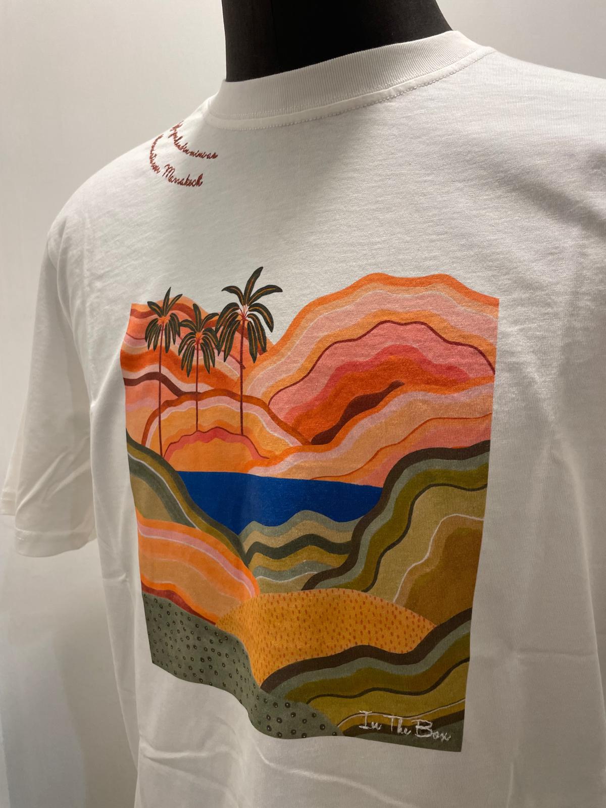 T SHIRT IN THE BOX MR. BOX MOROCCO PALMS COLOR BIANCO SS250006