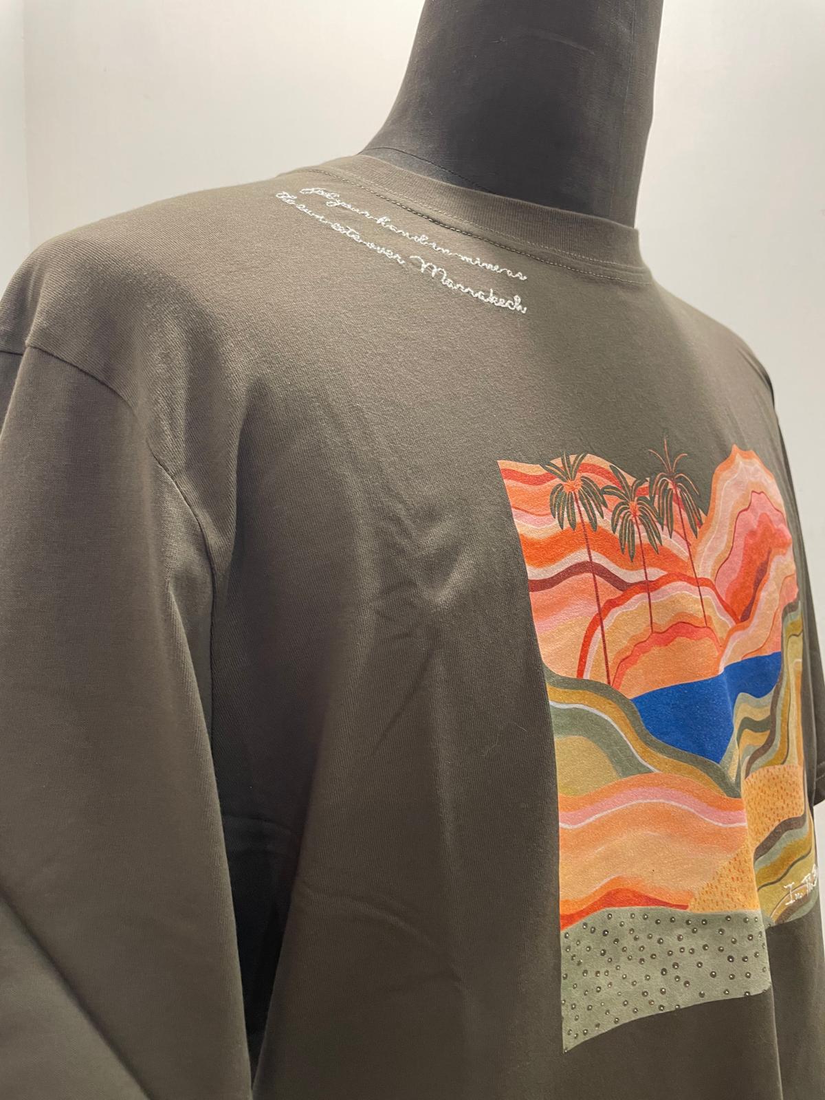 T SHIRT IN THE BOX MR. BOX MOROCCO PALMS COLOR VERDE MILITARE SS250006