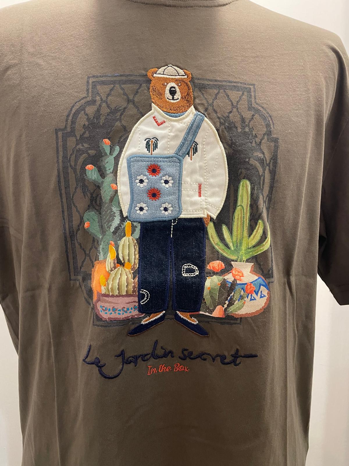T SHIRT IN THE BOX MR. BOX JARDIN SECRET VERDE MILITARE SS250003