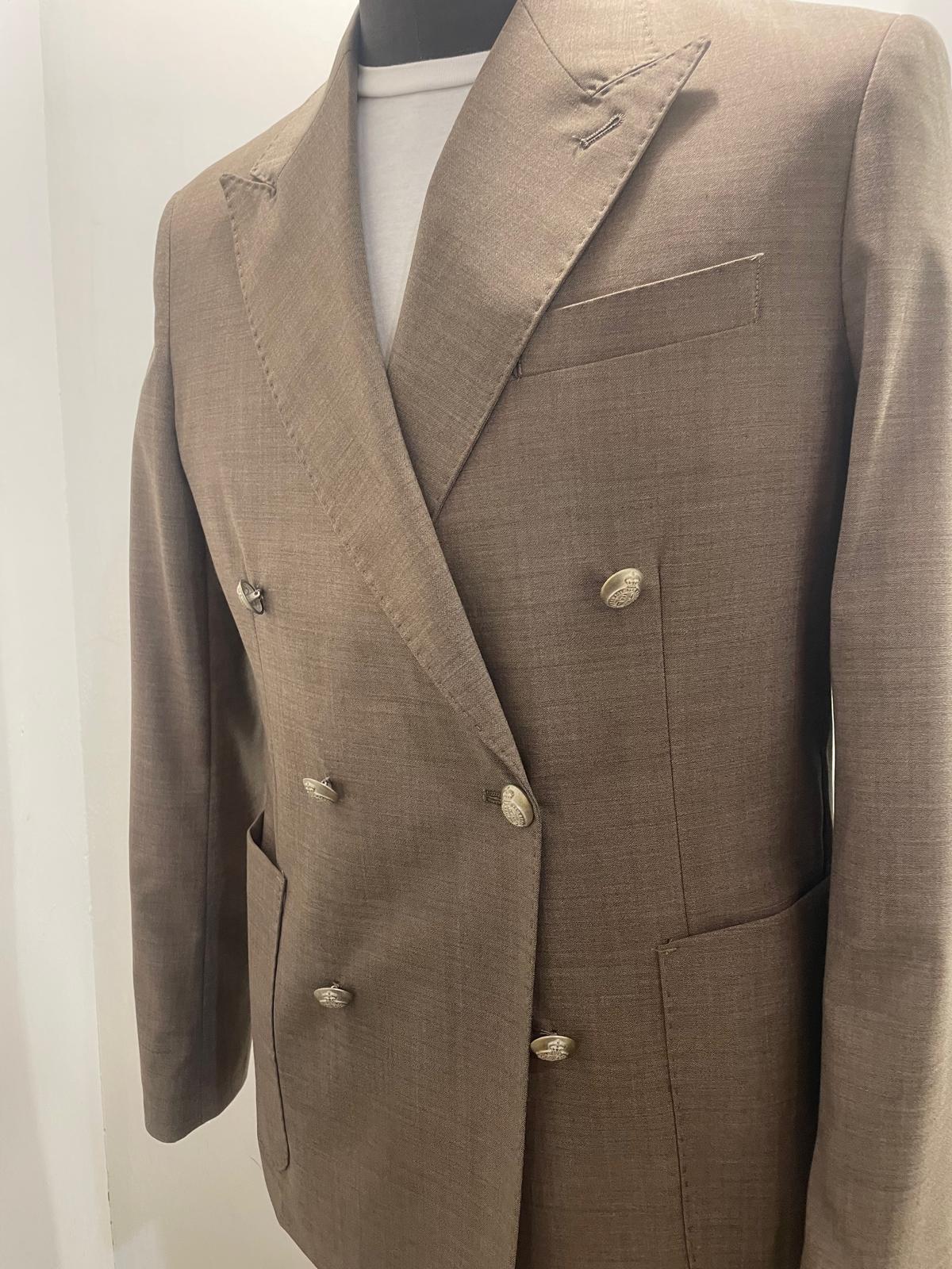 GIACCA AG TREND DOPPIO PETTO COLOR TORTORA G740 P162