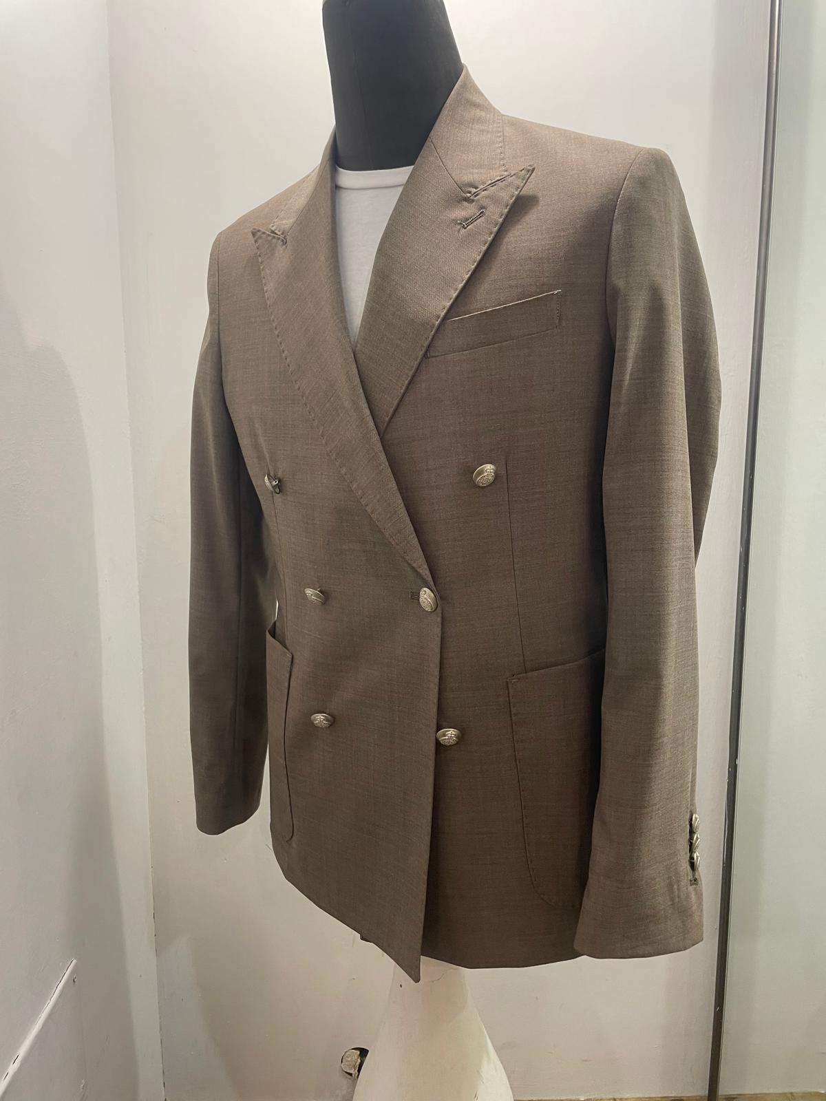 GIACCA AG TREND DOPPIO PETTO COLOR TORTORA G740 P162