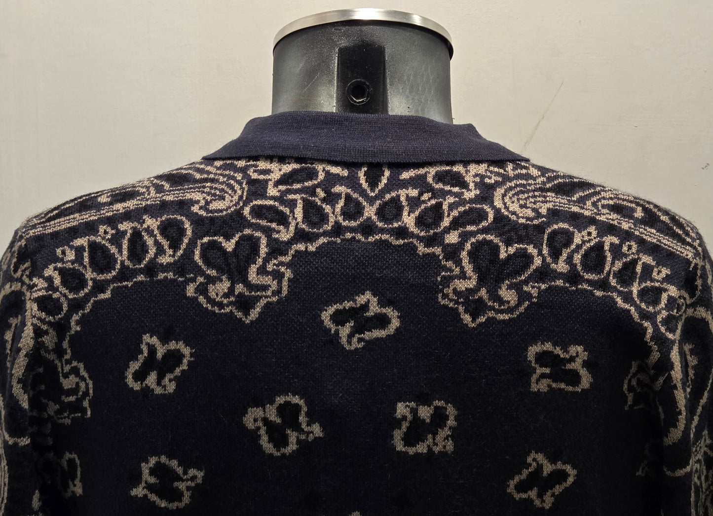 TOOCO POLO SHIRT LONG SLEEVES KNITTING BANDANA NAVY