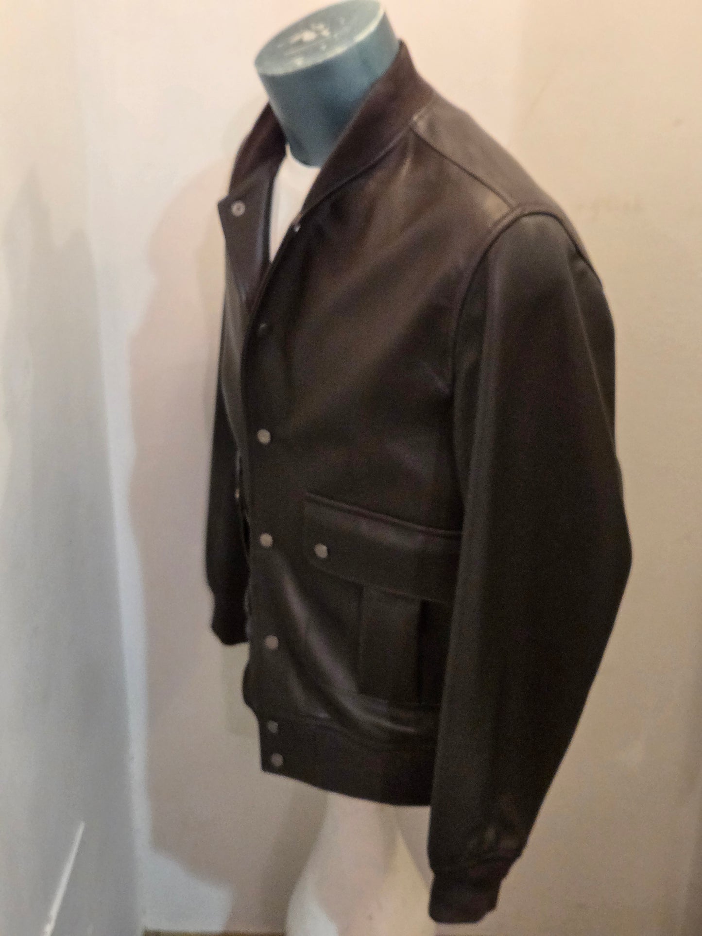 GIUBBINO IN PELLE BLUSOTTO TESTA DI MORO P698