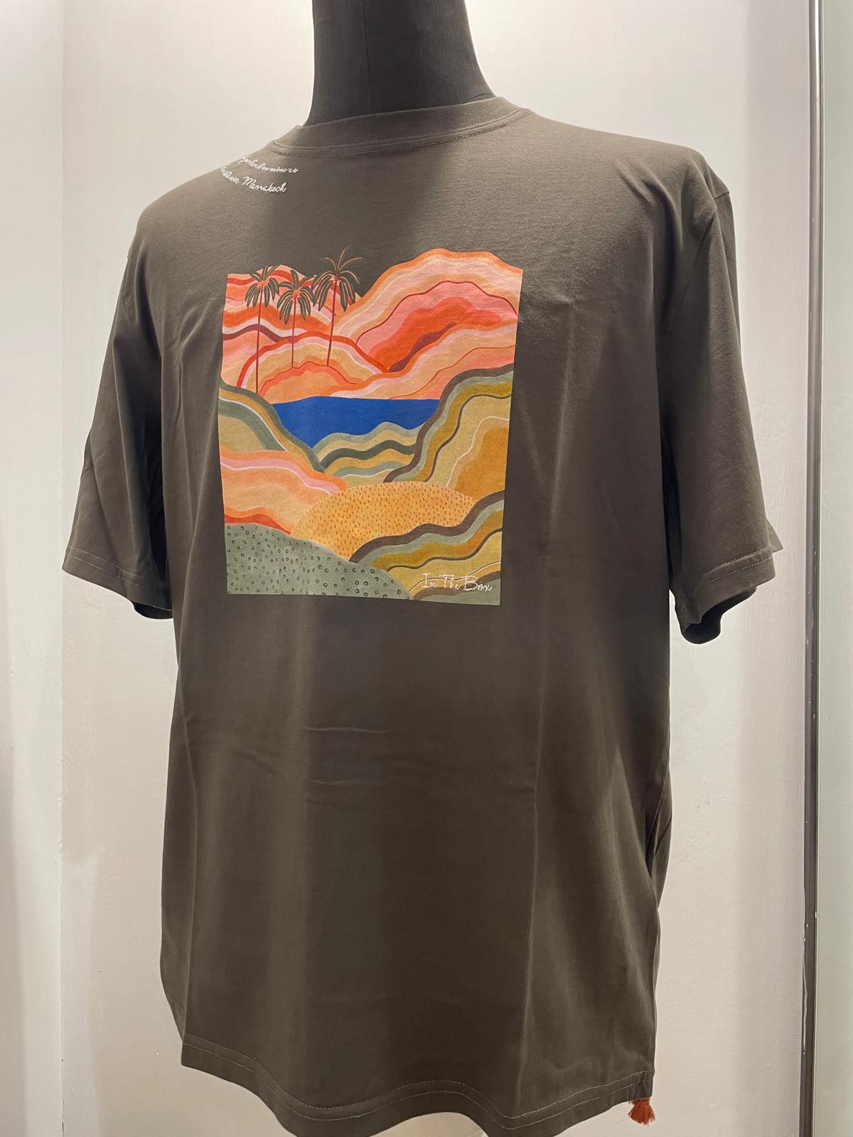 T SHIRT IN THE BOX MR. BOX MOROCCO PALMS COLOR VERDE MILITARE SS250006