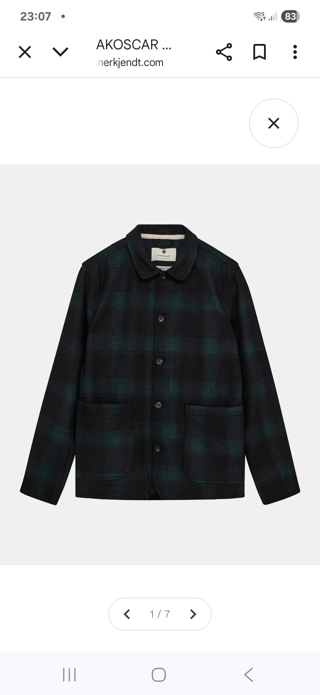 OVERSHIRT ANERKJENDT BLACK TARTAN