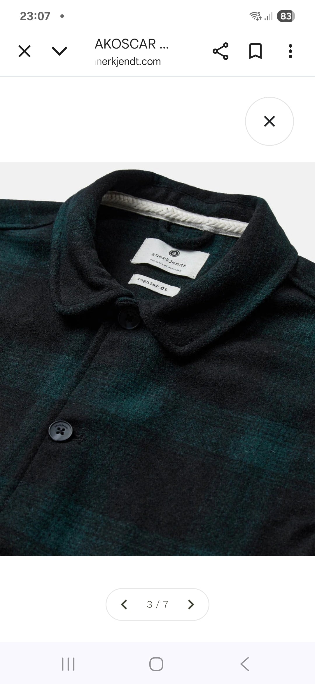 OVERSHIRT ANERKJENDT BLACK TARTAN