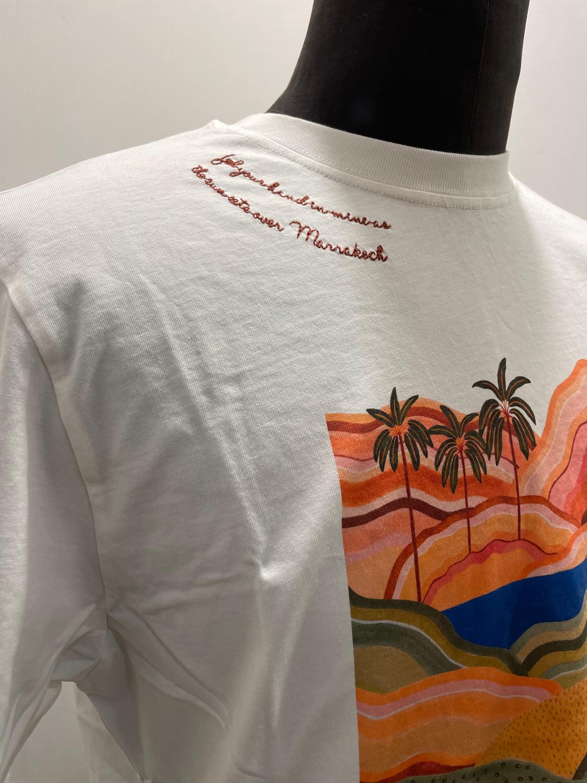 T SHIRT IN THE BOX MR. BOX MOROCCO PALMS COLOR BIANCO SS250006