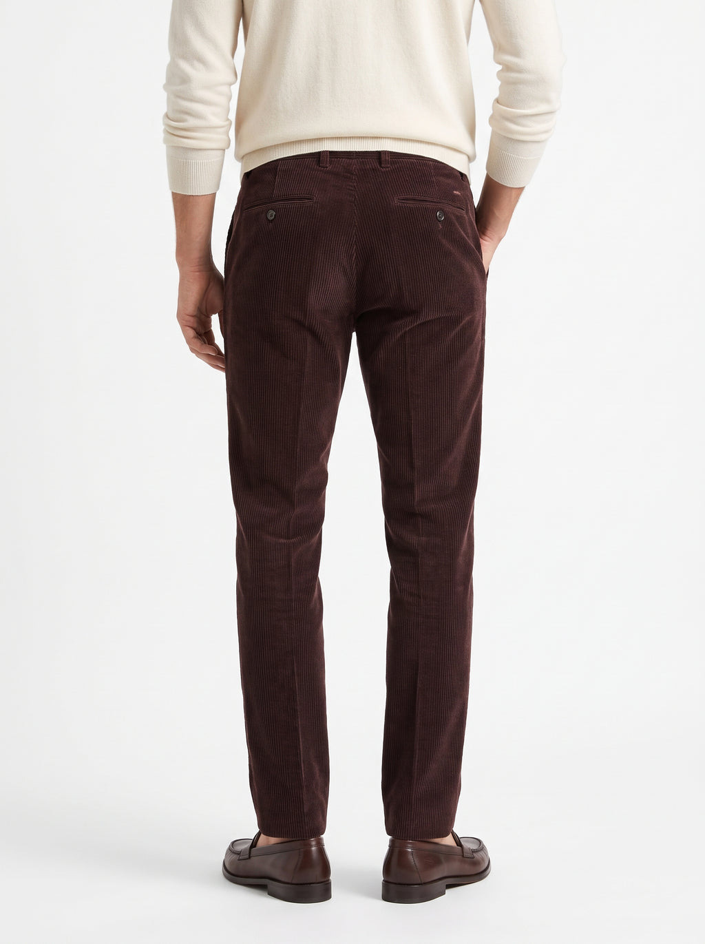 YAN SIMMON PANTALONI IN VELLUTO MODELLO WORLD T634W COLOR BORDEAUX FONDO 17CM