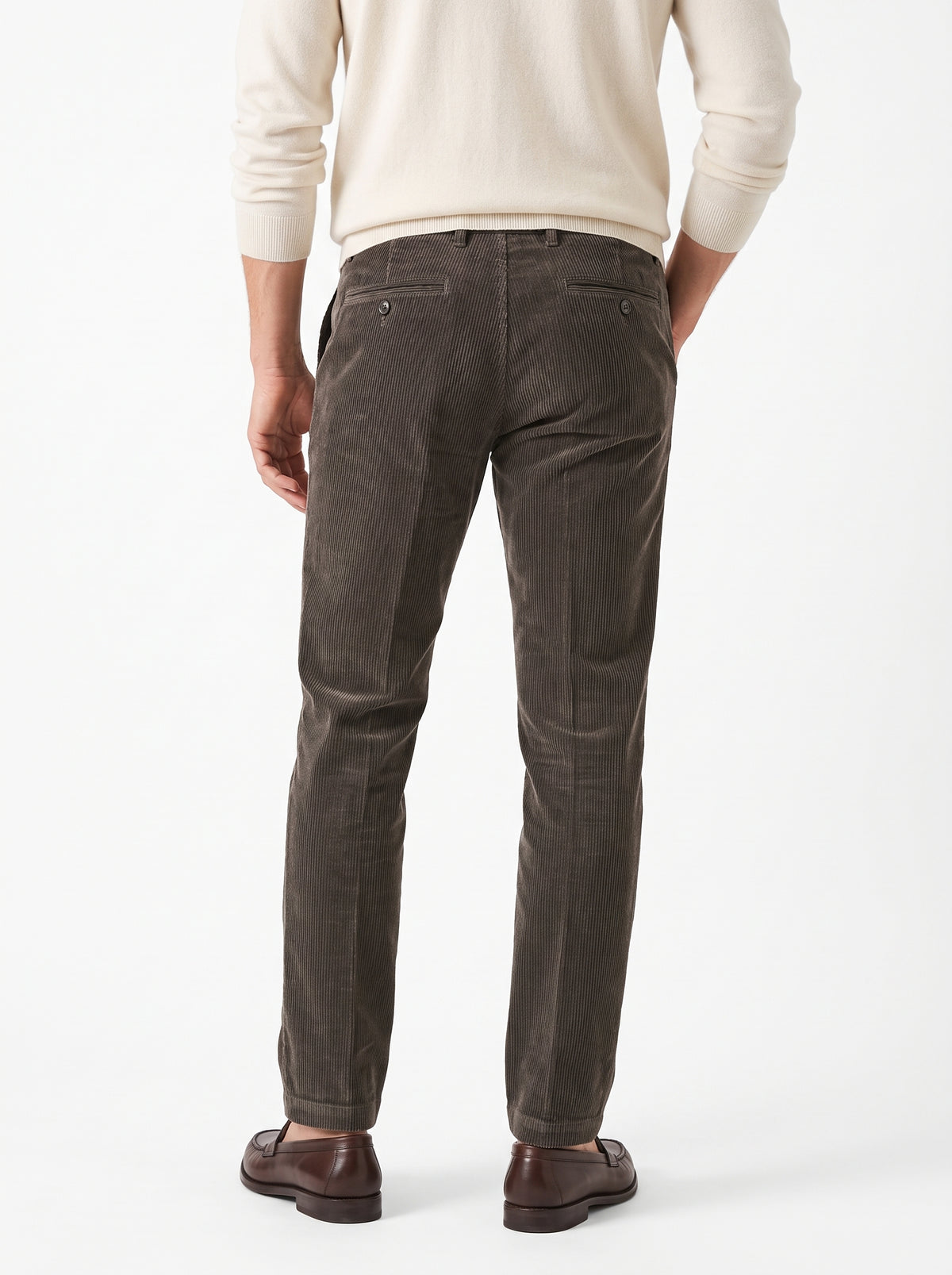 YAN SIMMON PANTALONI IN VELLUTO MODELLO WORLD T634W COLOR MILITARE FONDO 17CM