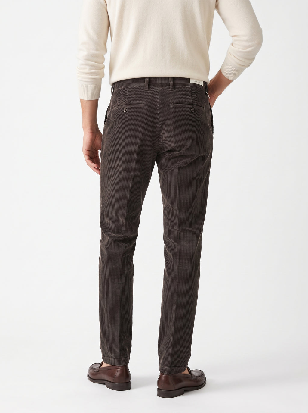YAN SIMMON PANTALONI IN VELLUTO MODELLO WORLD T634W COLOR MORO FONDO 17CM