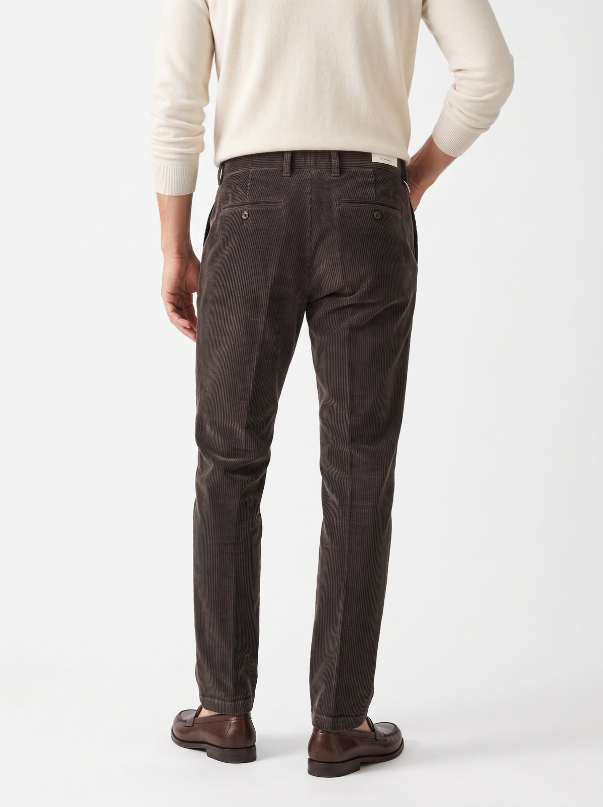 YAN SIMMON PANTALONI IN VELLUTO MODELLO WORLD T634W COLOR MORO FONDO 17CM