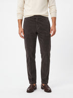 YAN SIMMON PANTALONI IN VELLUTO MODELLO WORLD T634W COLOR MORO FONDO 17CM