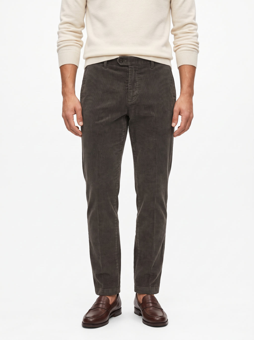 YAN SIMMON PANTALONI IN VELLUTO MODELLO WORLD T634W COLOR MILITARE FONDO 17CM