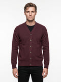 ANERKJENDT AKSVEND LAMBSWOOL CARDIGAN COLOR VINEYARD WINE
