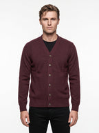 ANERKJENDT AKSVEND LAMBSWOOL CARDIGAN COLOR VINEYARD WINE