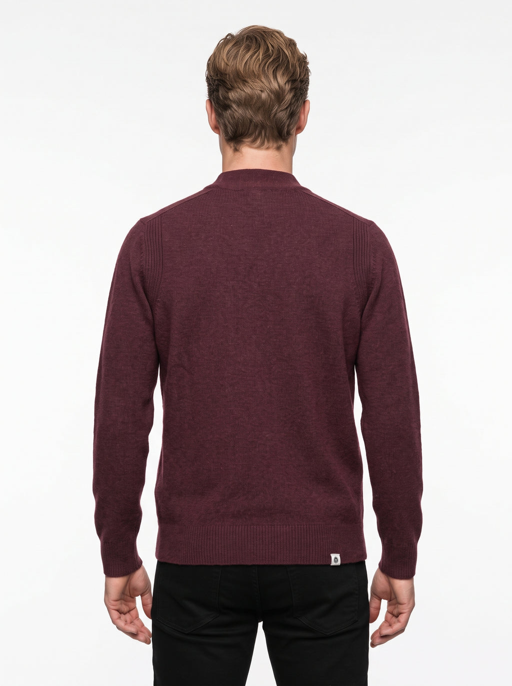 ANERKJENDT AKSVEND LAMBSWOOL CARDIGAN COLOR VINEYARD WINE