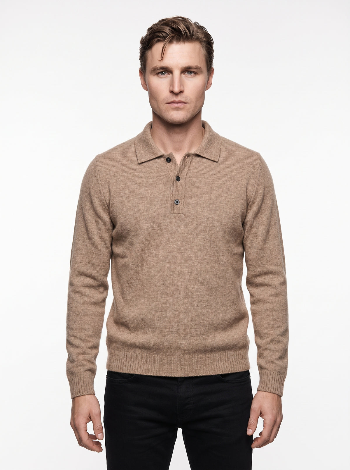 ANERKJENDT AKPETER MERINO LS POLO COLOR ERMINE
