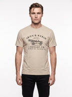 IRON AND RESIN T-SHIRT LOGGING TEE COLOR FIELD TAN 100% COTONE JERSEY 260g