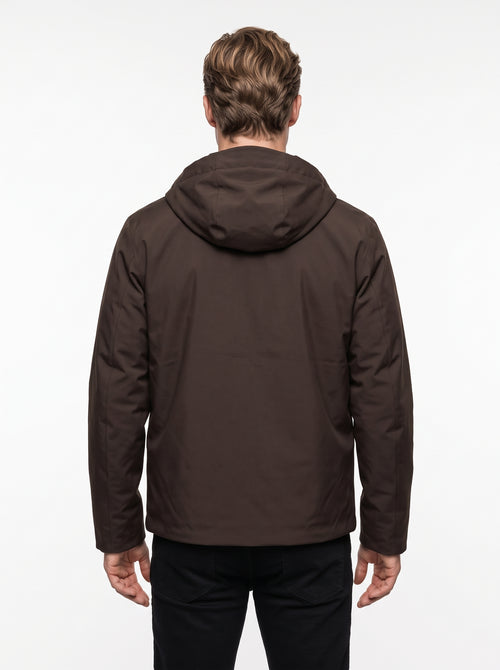 +MORE LIAM GIACCA TECNICA CON ZIP E CAPPUCCIO COLORE TESTA DI MORO