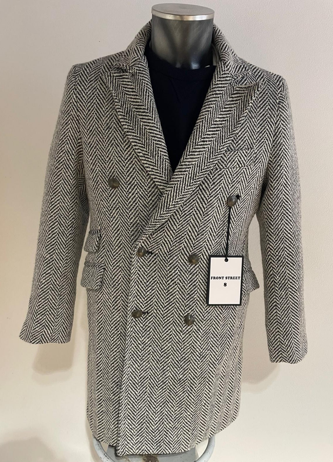 FRONT STREET 8 CAPPOTTO DOPPIO PETTO CON MARTINGALA