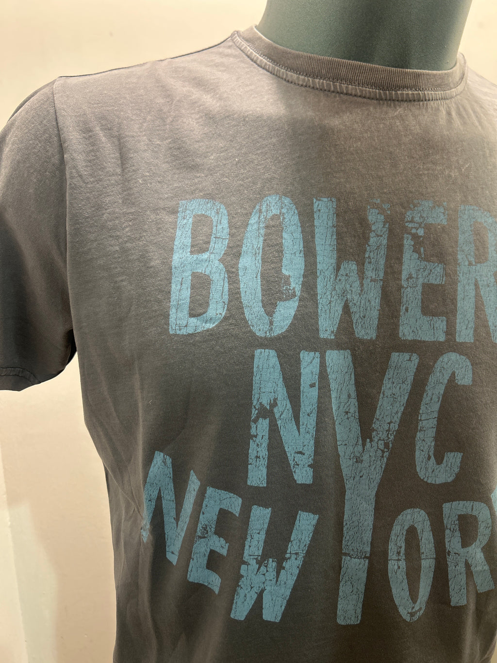 BOWERY NYC T-SHIRT COLORE SMOKE 100% COTONE ALGODON 100% MADE IN ITALY