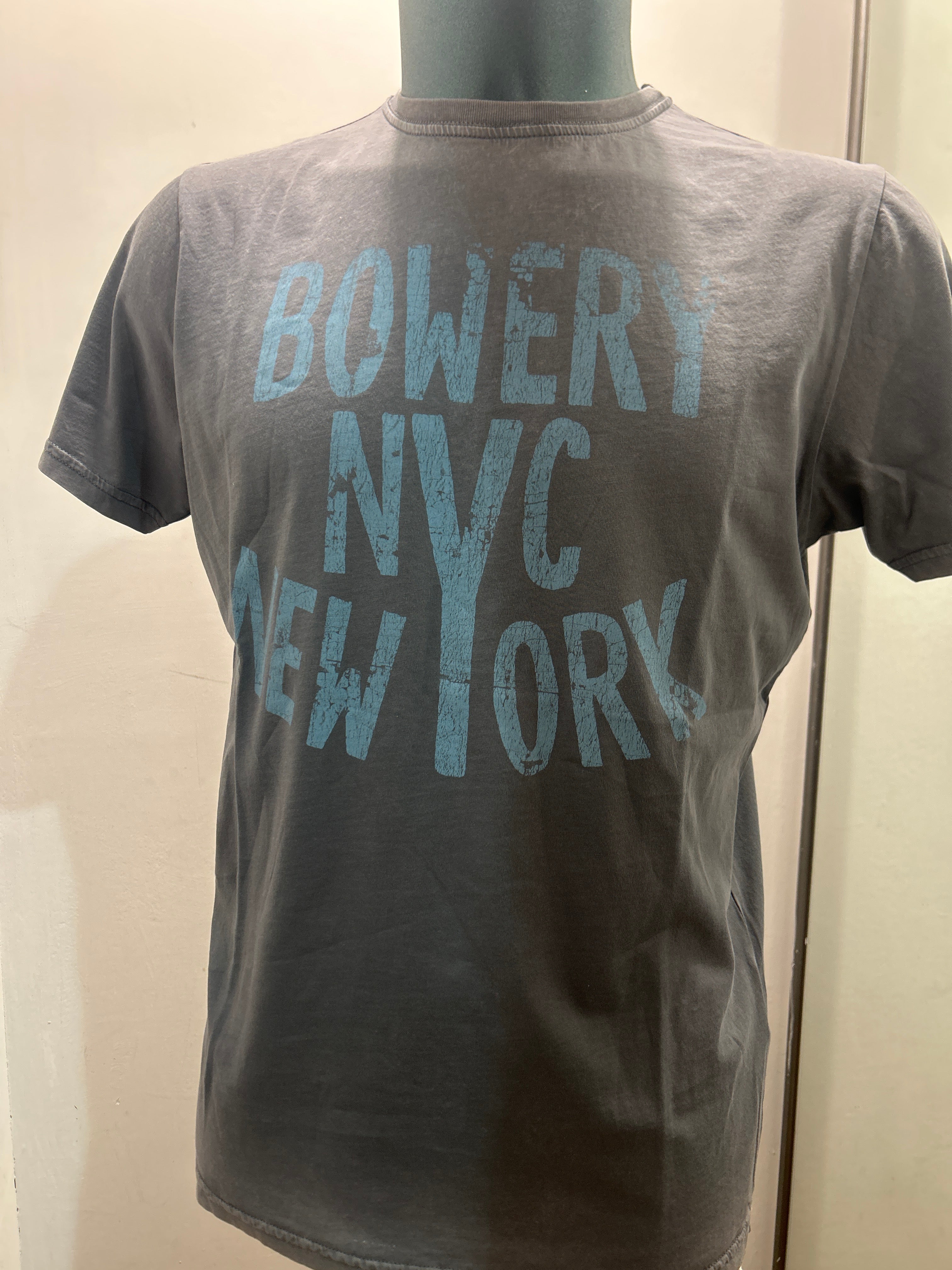 BOWERY NYC T-SHIRT COLORE SMOKE 100% COTONE ALGODON 100% MADE IN ITALY