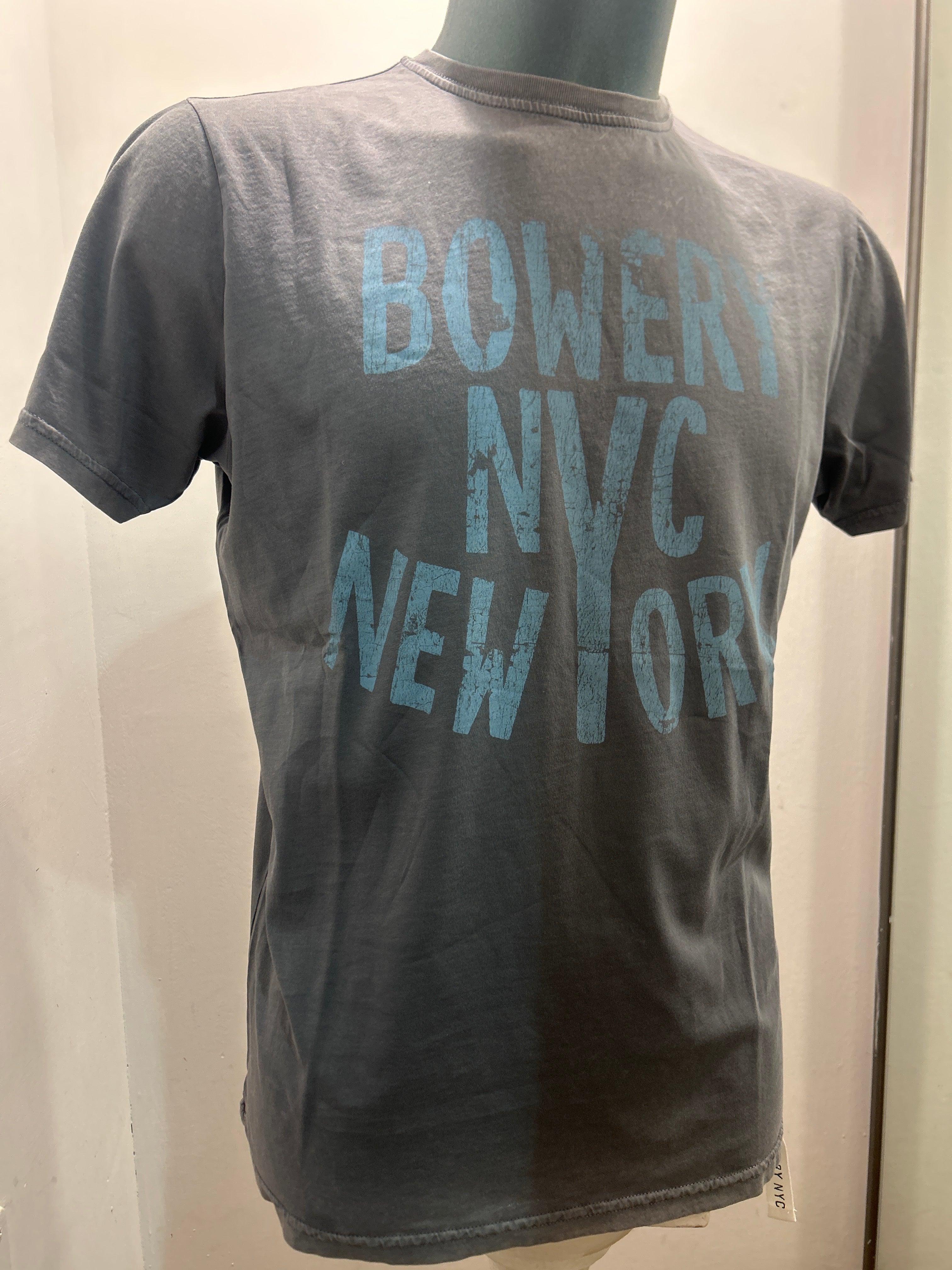 BOWERY NYC T-SHIRT COLORE SMOKE 100% COTONE ALGODON 100% MADE IN ITALY
