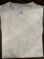 MINUS ONE T-SHIRT 100% COTONE COLORE OFF WHITE MANICA CORTA COTONE TRATTATO CON EFFETTO INVECCHIATO