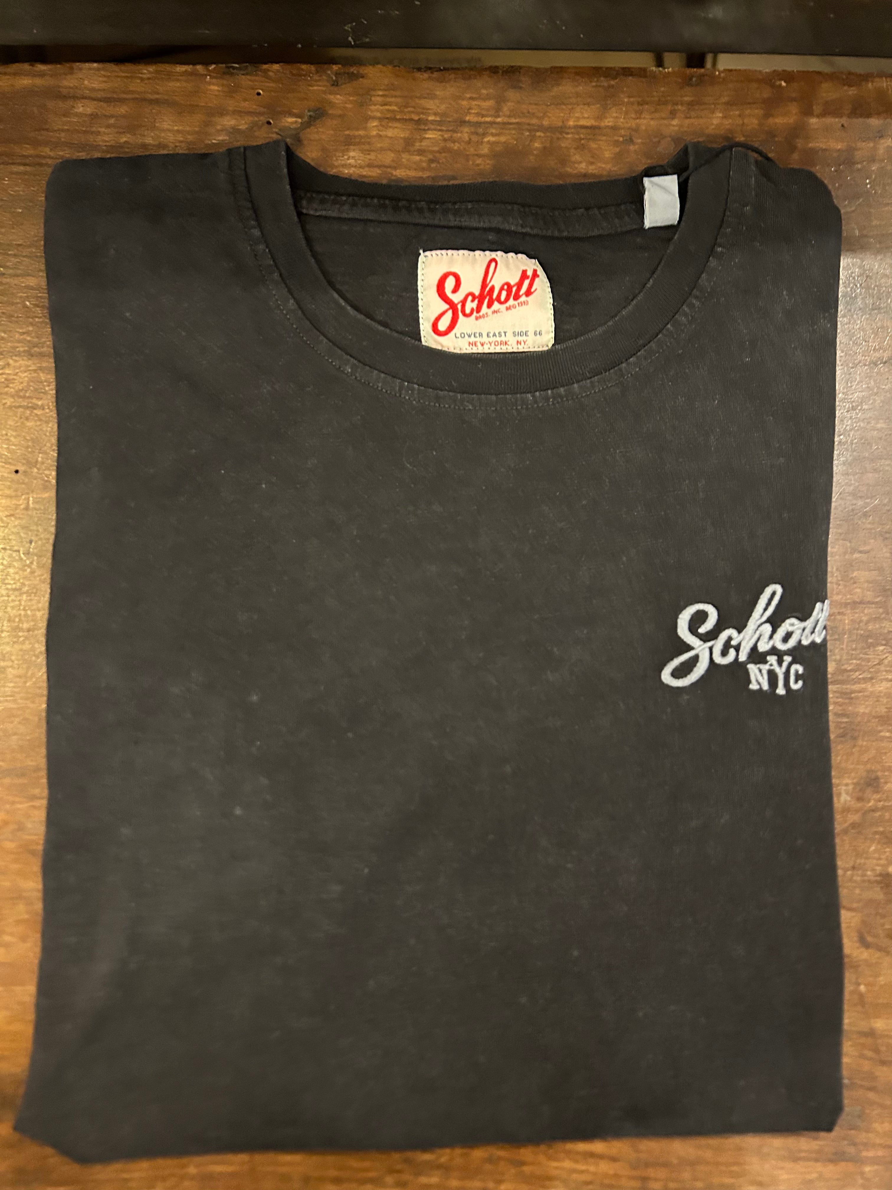 SCHOTT T-SHIRT VESTIBILITA’ REGOLARE 100% COTONE COLORE NERO