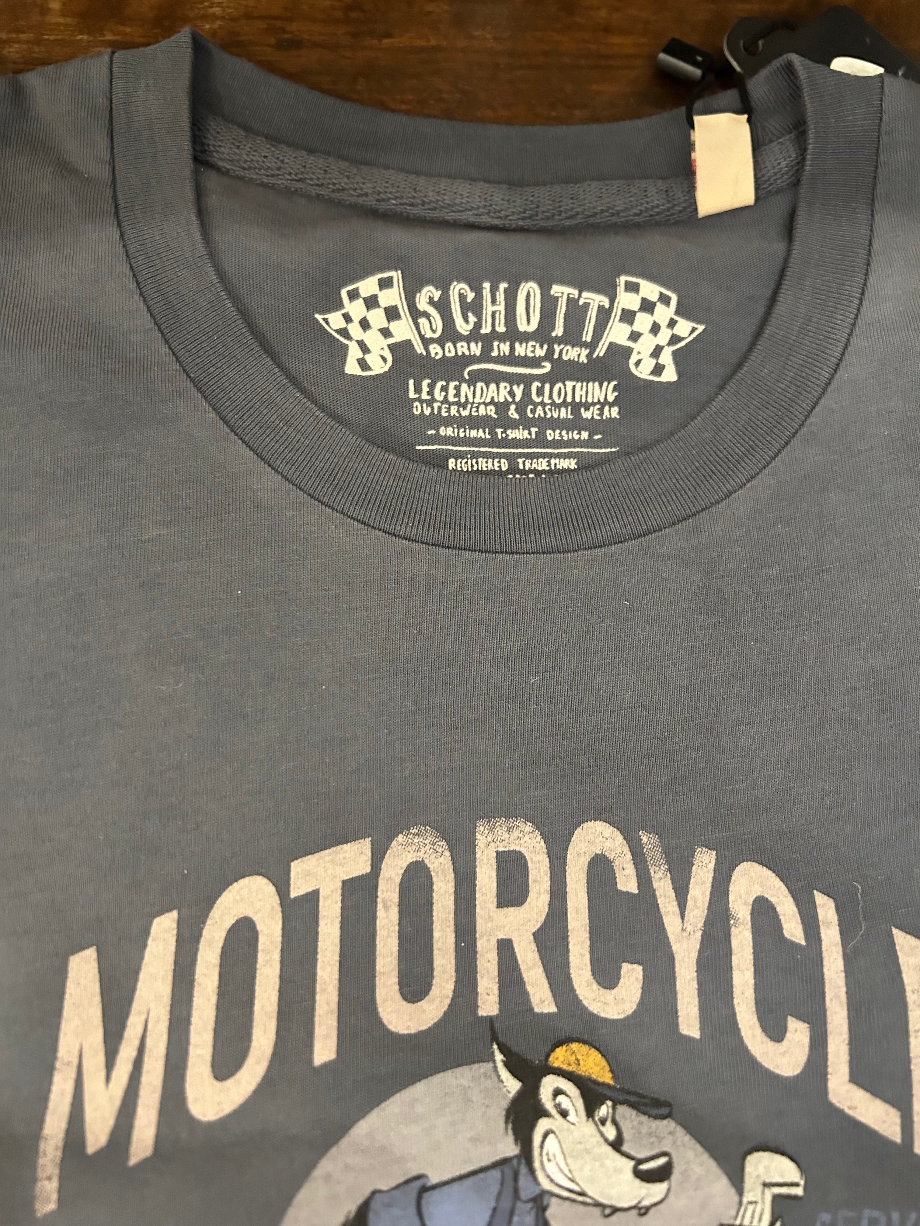 SCHOTT T-SHIRT VESTIBILITA’ REGOLARE 100% COTONE WASHED BLACK