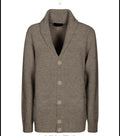 TOOCO CARDIGAN CON COLLO SCIALLATO E BOTTONI COLORE MARRONE LAVORAZIONE A RIGHE