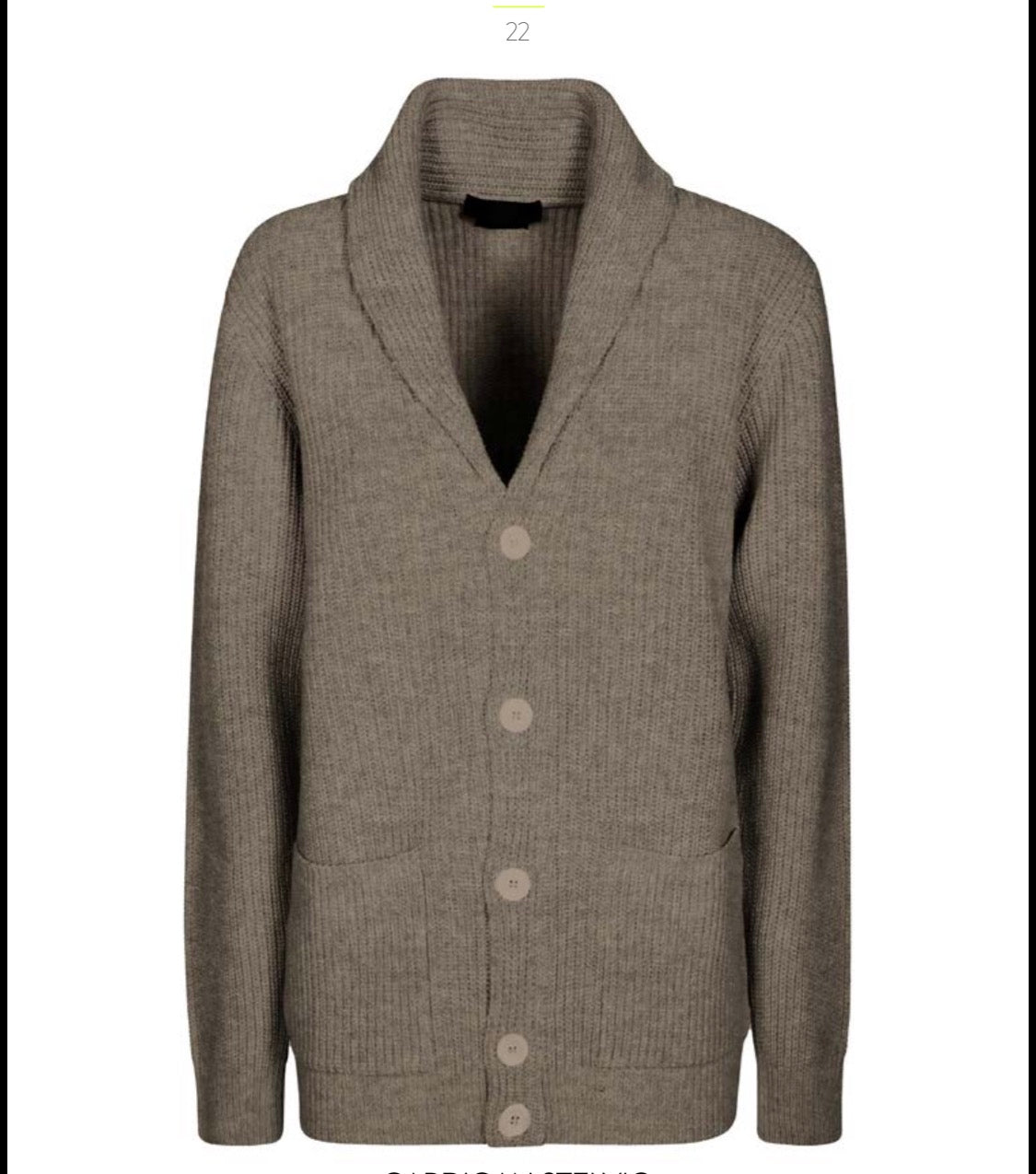 TOOCO CARDIGAN CON COLLO SCIALLATO E BOTTONI COLORE MARRONE LAVORAZIONE A RIGHE
