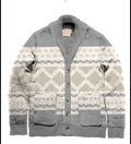 TOOCO CARDIGAN CON COLLO SCIALLATO LAVORAZIONE JACQUARD CON BOTTONI
