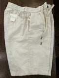 PERFECTION BERMUDA REGULAR FIT ELASTICO IN VITA COLORE BIANCO 55% LINO 45% COTONE