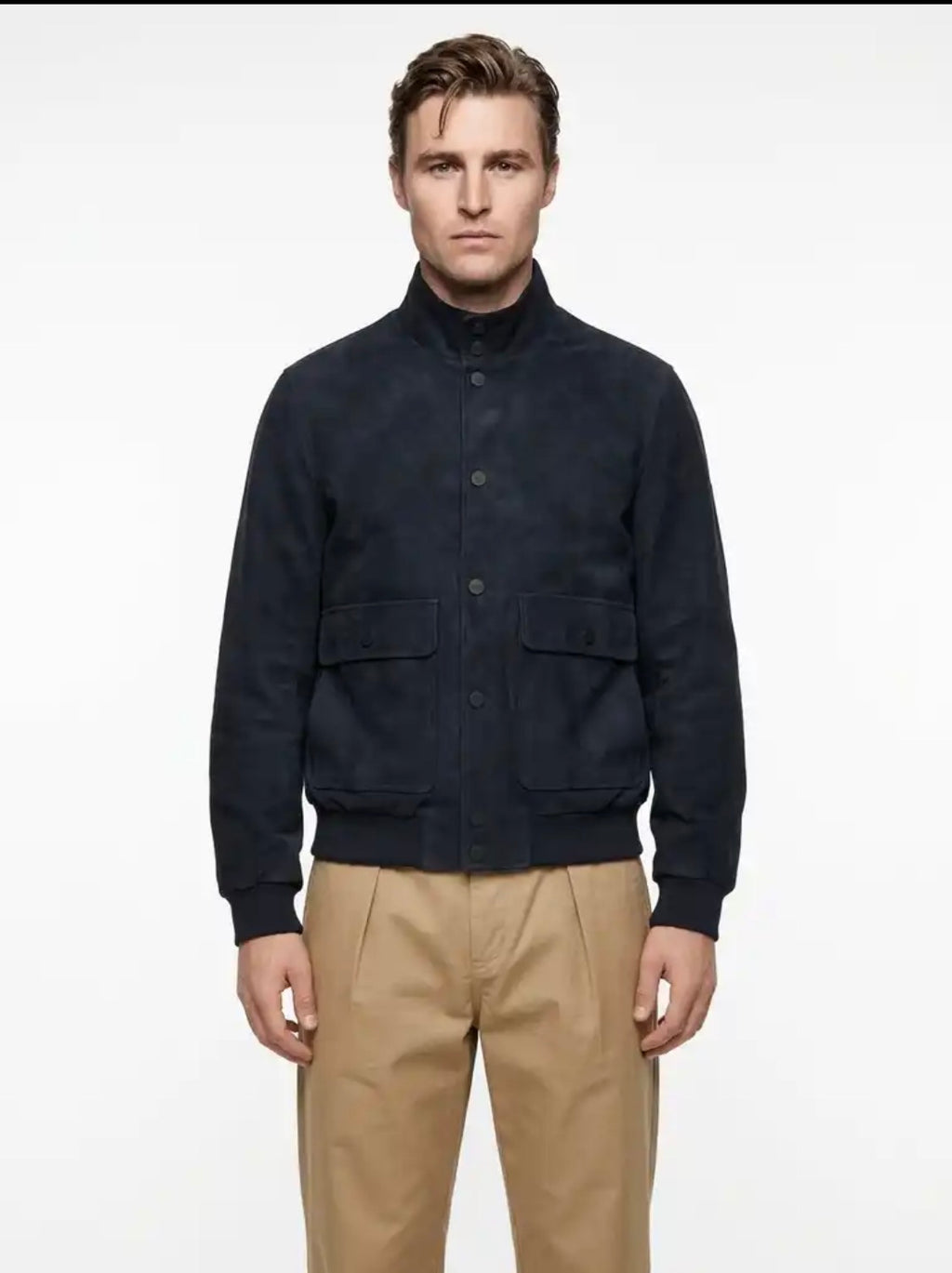 +MORE OLIVER GIACCA BOMBER TECNICA CON BOTTONI AUTOMATICI COLORE NAVY