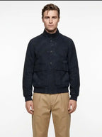 +MORE OLIVER GIACCA BOMBER TECNICA CON BOTTONI AUTOMATICI COLORE NAVY