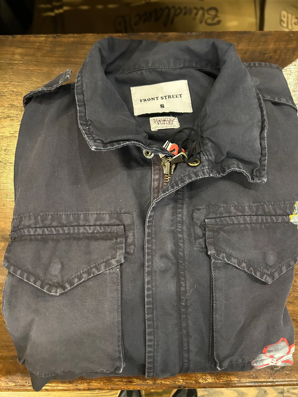 FRONT STREET 8 PAINTED MAN FIELD JACKET COLORE BLUE MADE IN ITALY