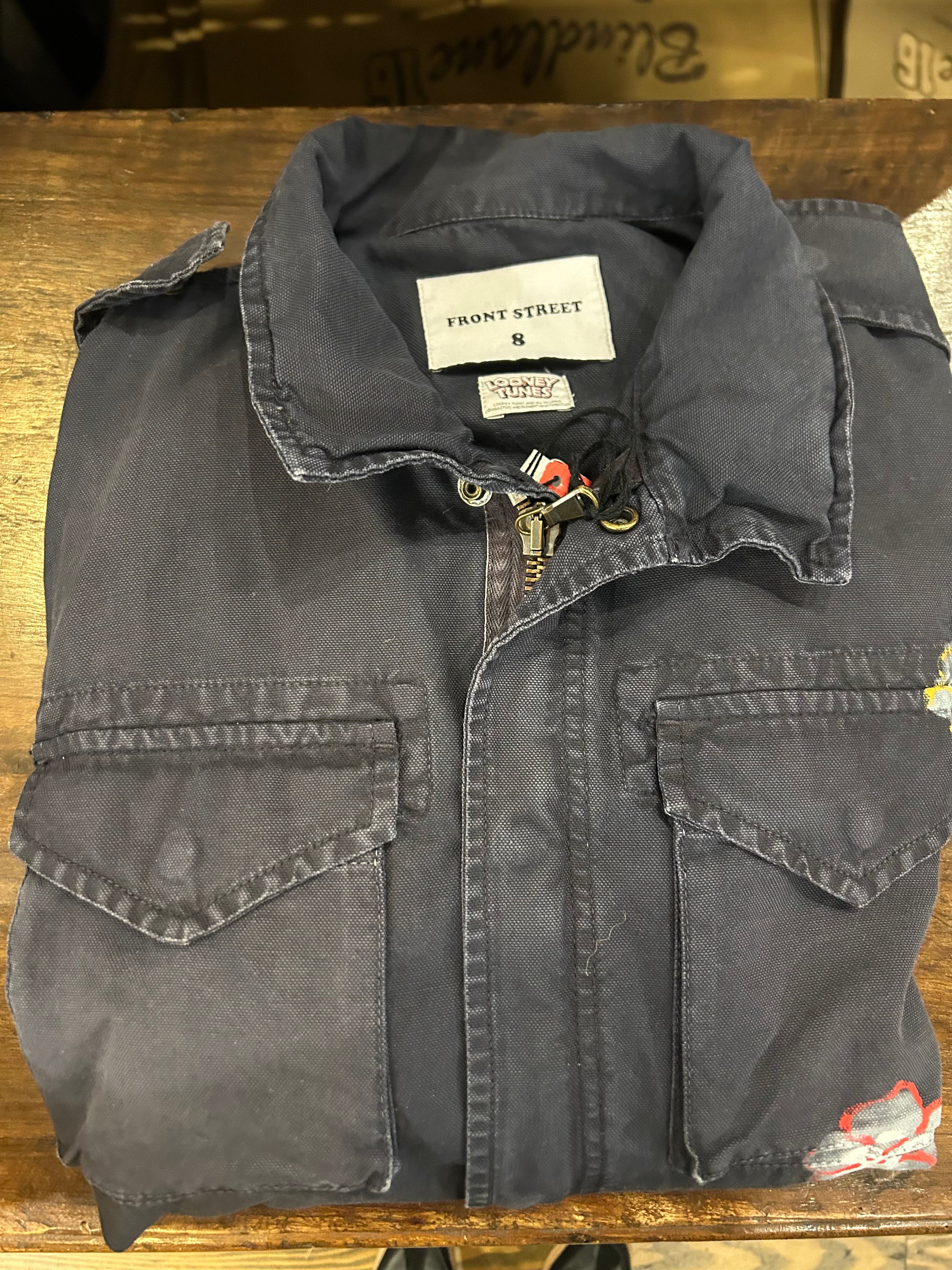 FRONT STREET 8 PAINTED MAN FIELD JACKET COLORE BLUE MADE IN ITALY