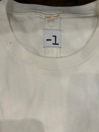 MINUS ONE T-SHIRT 100% COTONE COLORE OFF WHITE MANICA CORTA COTONE TRATTATO CON EFFETTO INVECCHIATO