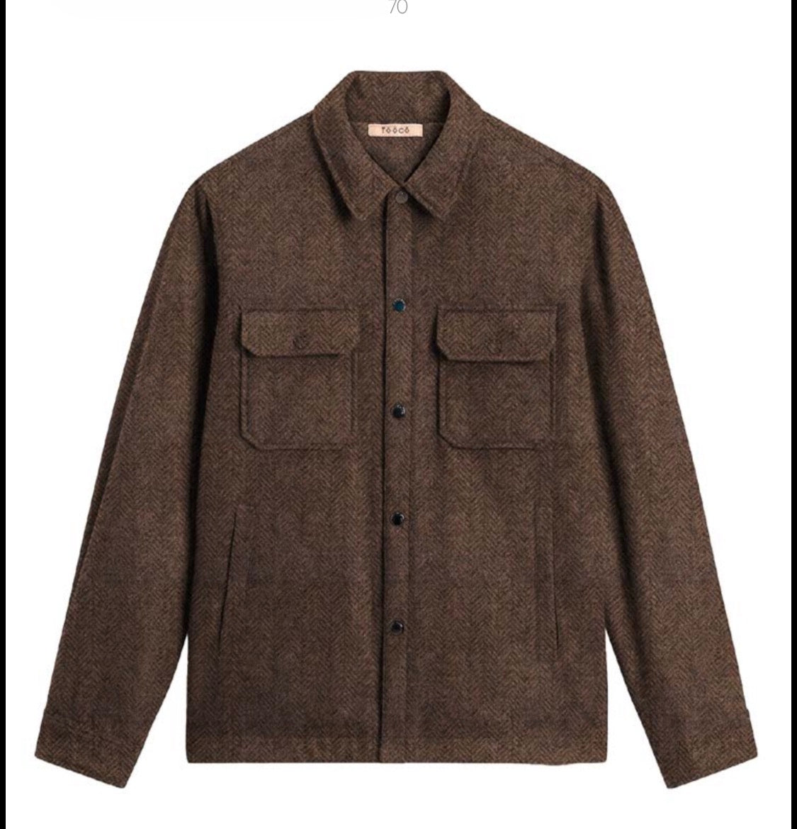 OVERSHIRT TOOCO BUFFALO JACKET PANNO IN TWEED COLOR MARRONE