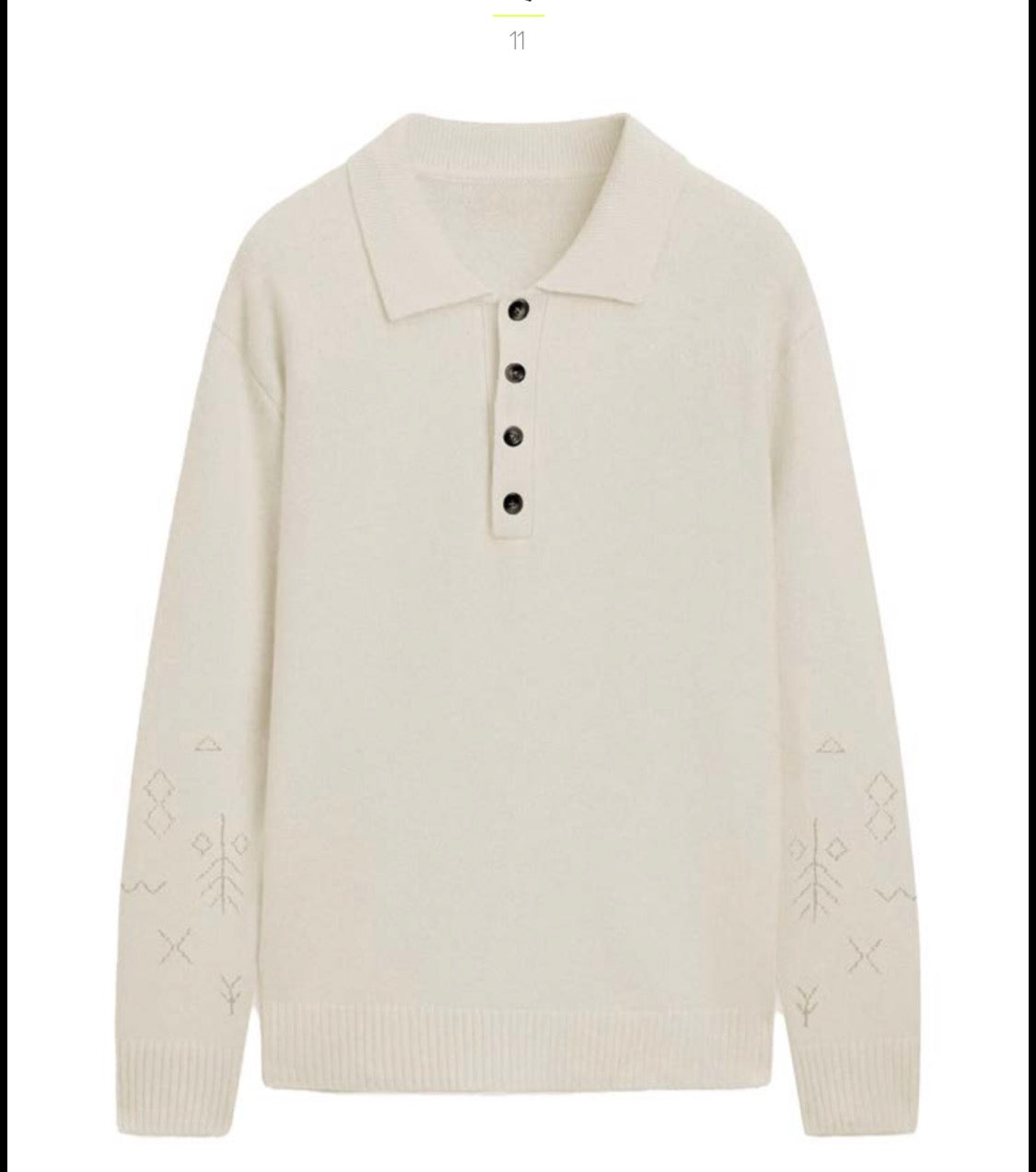 TOOCO POLO 4 BUTTONS LONG COLOR CREAM