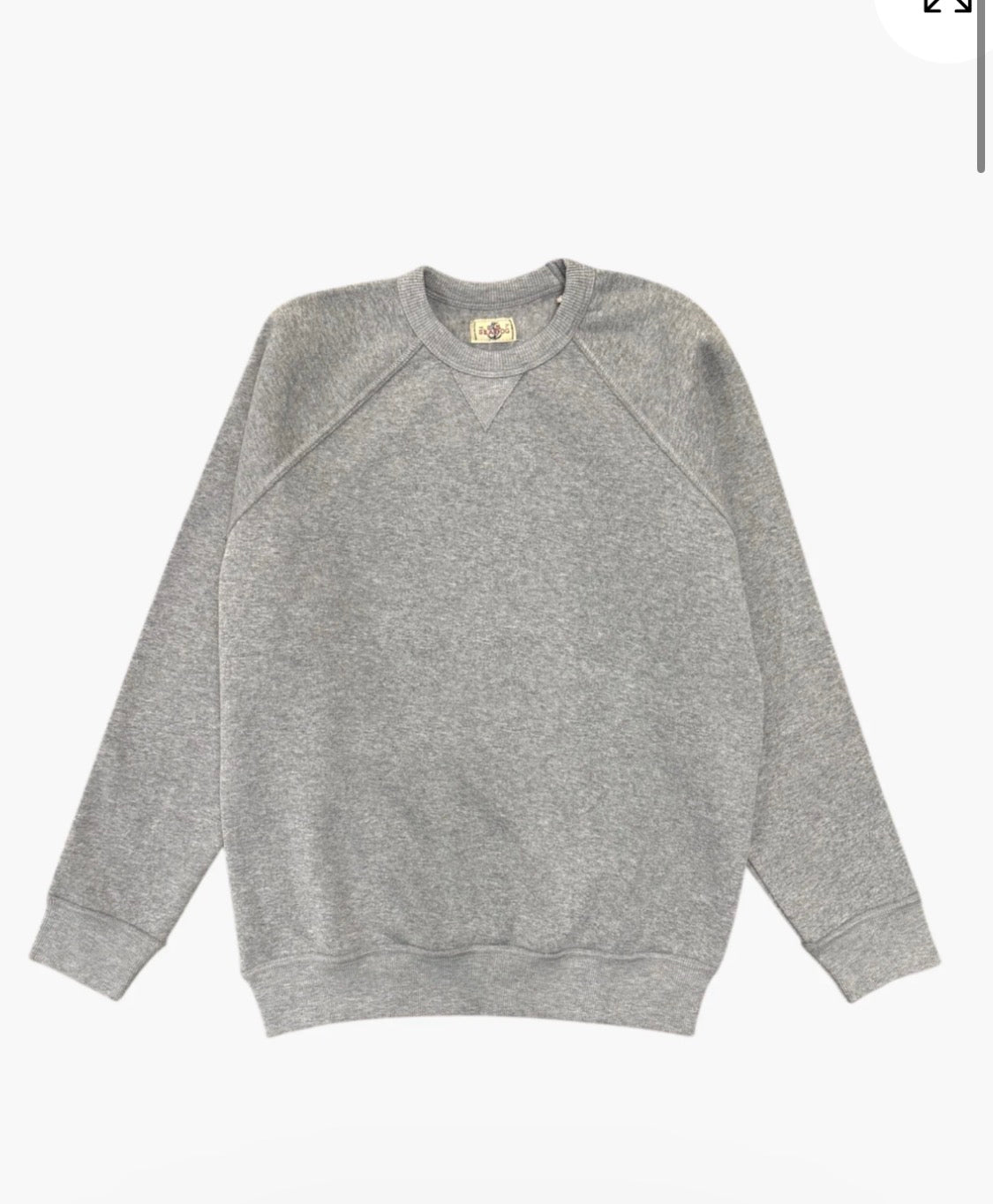 SEADOG FELPA KENDRICK GIROCOLLO MODELLO RAGLAN COLORE GRIGIO MELANGE COTONE PESANTE