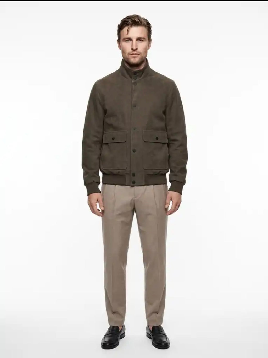 +MORE OLIVER GIACCA BOMBER TECNICA CON BOTTONI AUTOMATICI COLORE VERDE MILITARE