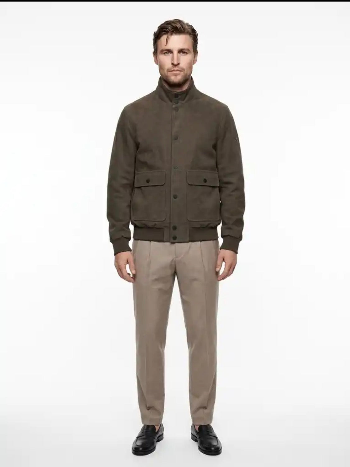 +MORE OLIVER GIACCA BOMBER TECNICA CON BOTTONI AUTOMATICI COLORE VERDE MILITARE