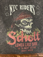 SCHOTT T-SHIRT COLORE WASHED BLACK VESTIBILITA’ REGOLARE 100% COTONE