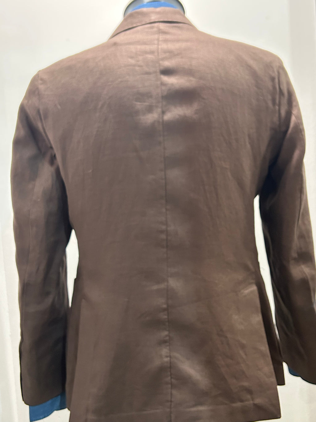 AG TREND GIACCA DOPPIOPETTO MARRONE 100% LINO 100% MADE IN ITALY G740 P616 56
