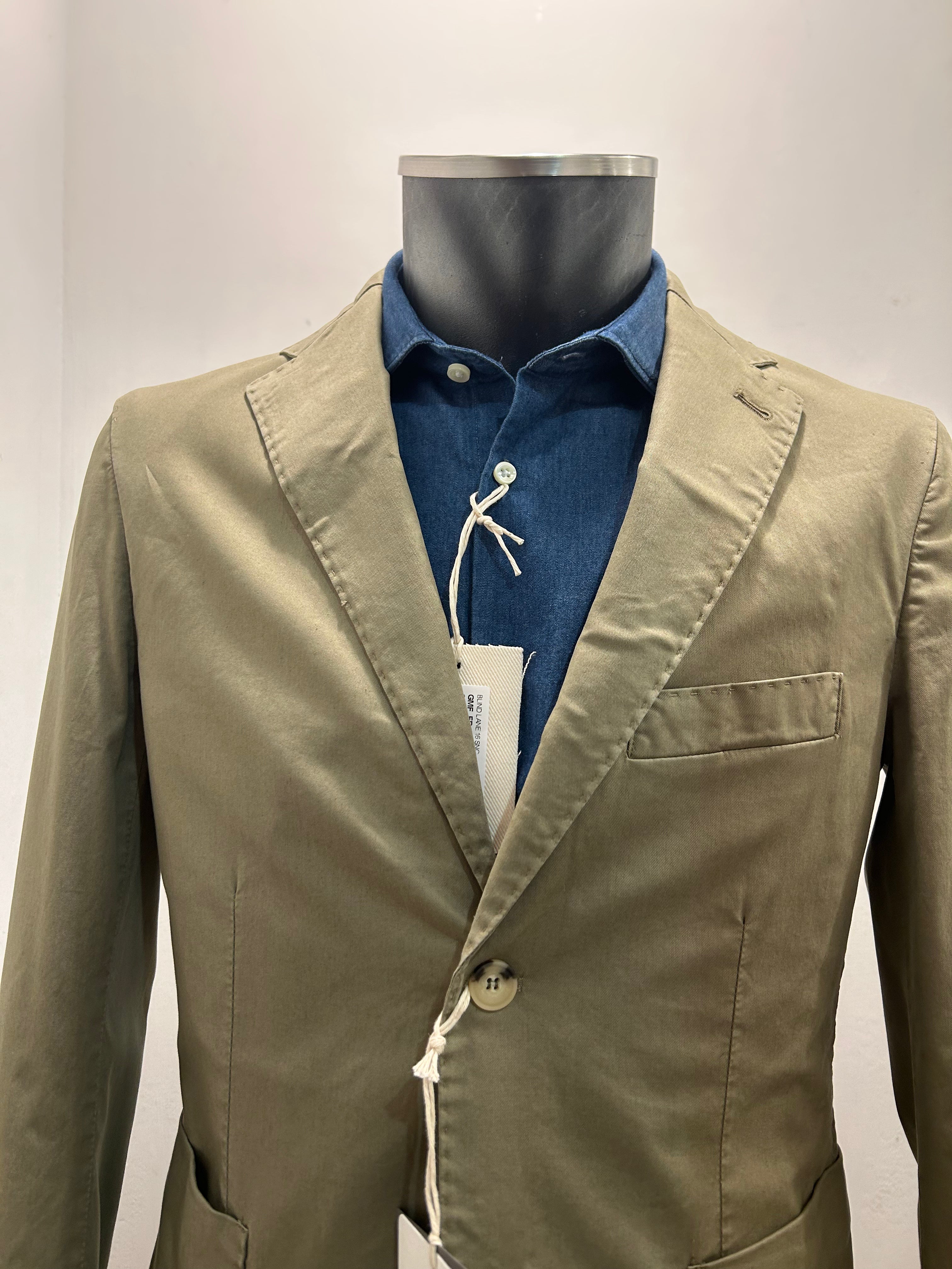 AG TREND GIACCA MONOPETTO VERDE COTONE E SPANDEX 100% MADE IN ITALY GD00 P891