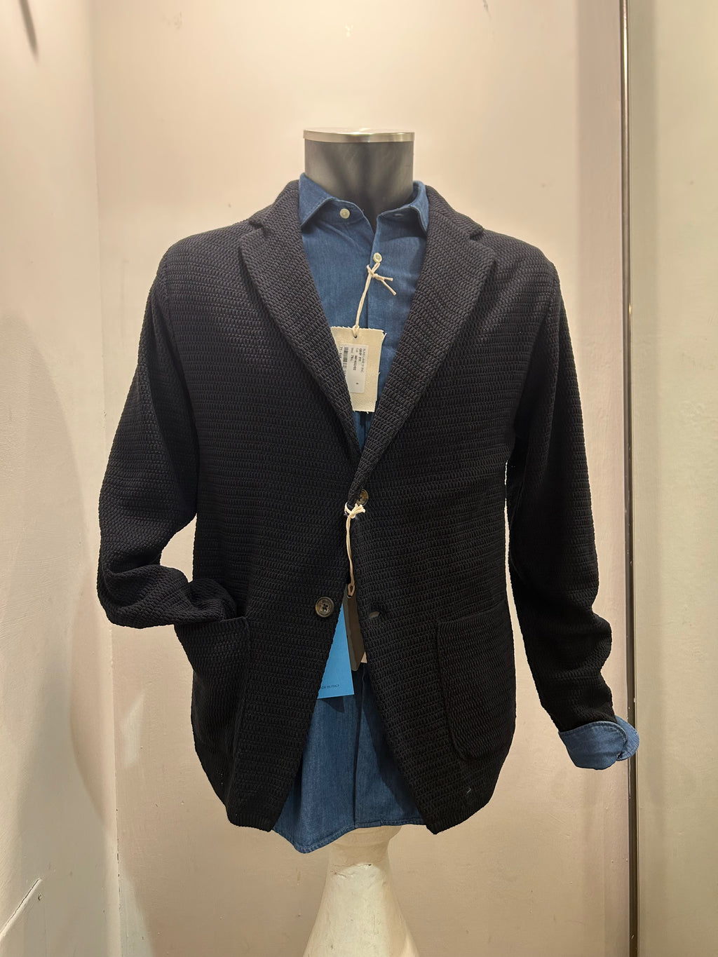 AG TREND GIACCA MONOPETTO 100% COTONE COLORE NAVY 100% MADE IN ITALY GMA9 COT6 43